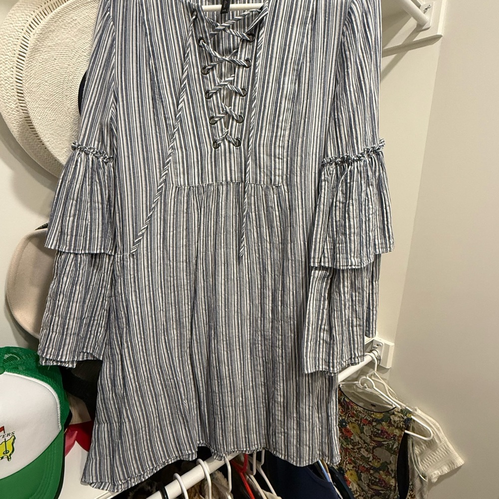 BCBGMaxAzria Blue Striped Dress